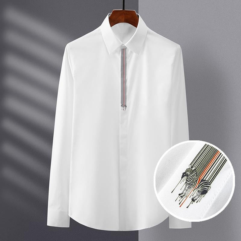 SleekLine Zipper Accent Formal Shirt