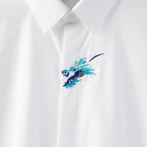 Noir Bloom Crystal Embroidered Shirt