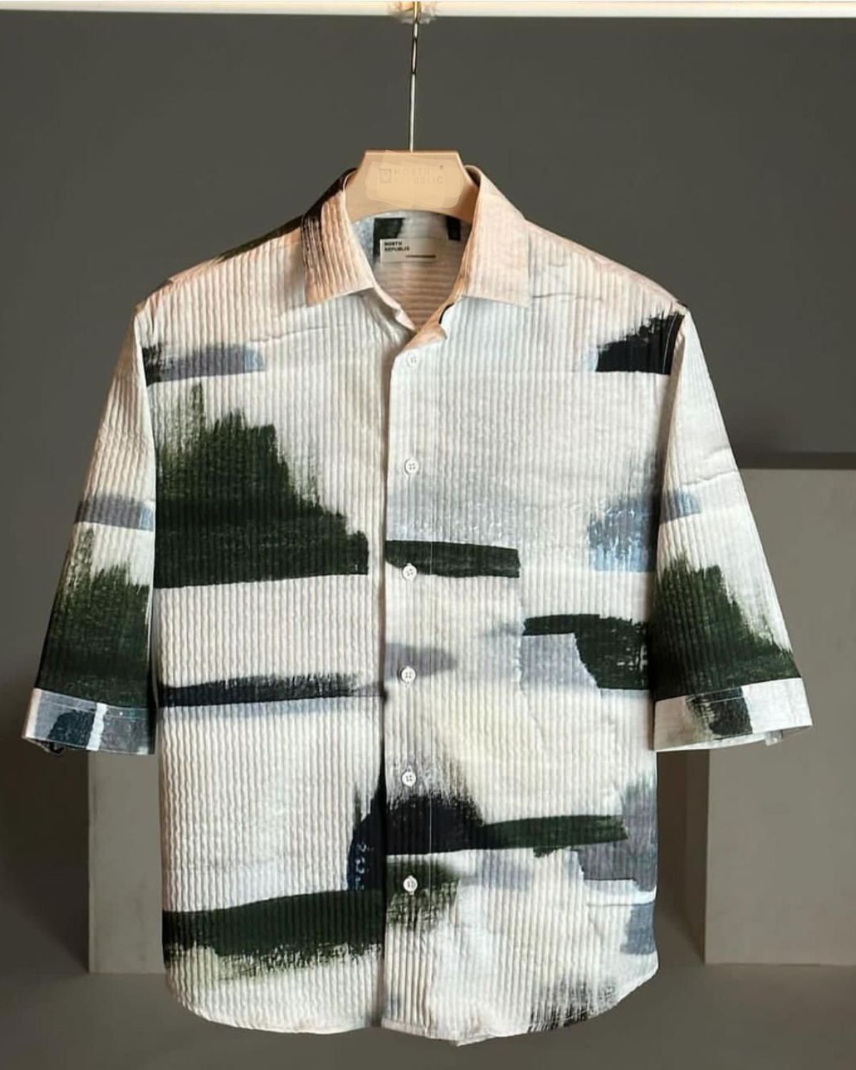 Seraglio Green Abstract Print Shirt