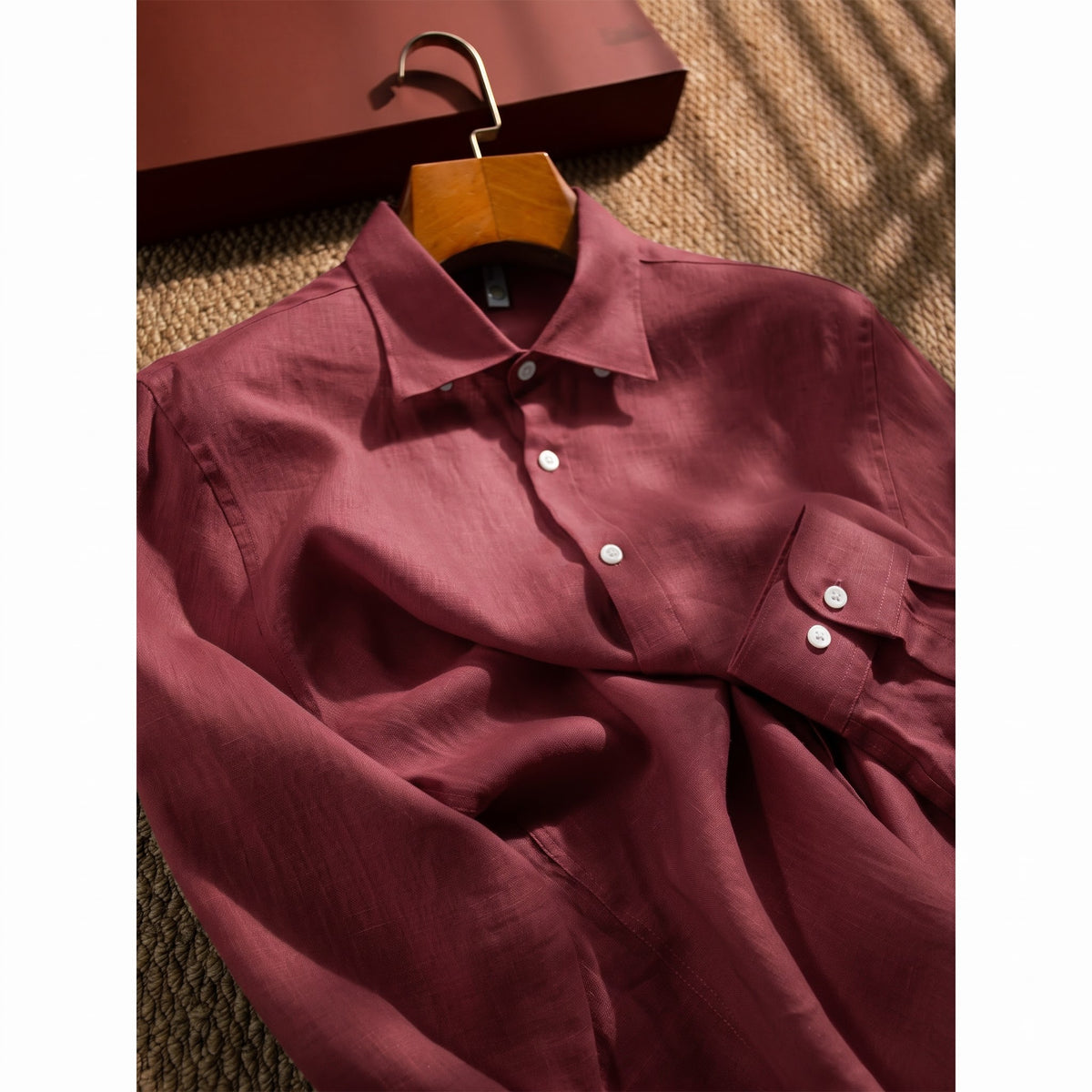 Men's Wine Maroon LYOLEN™ Linen Shirt