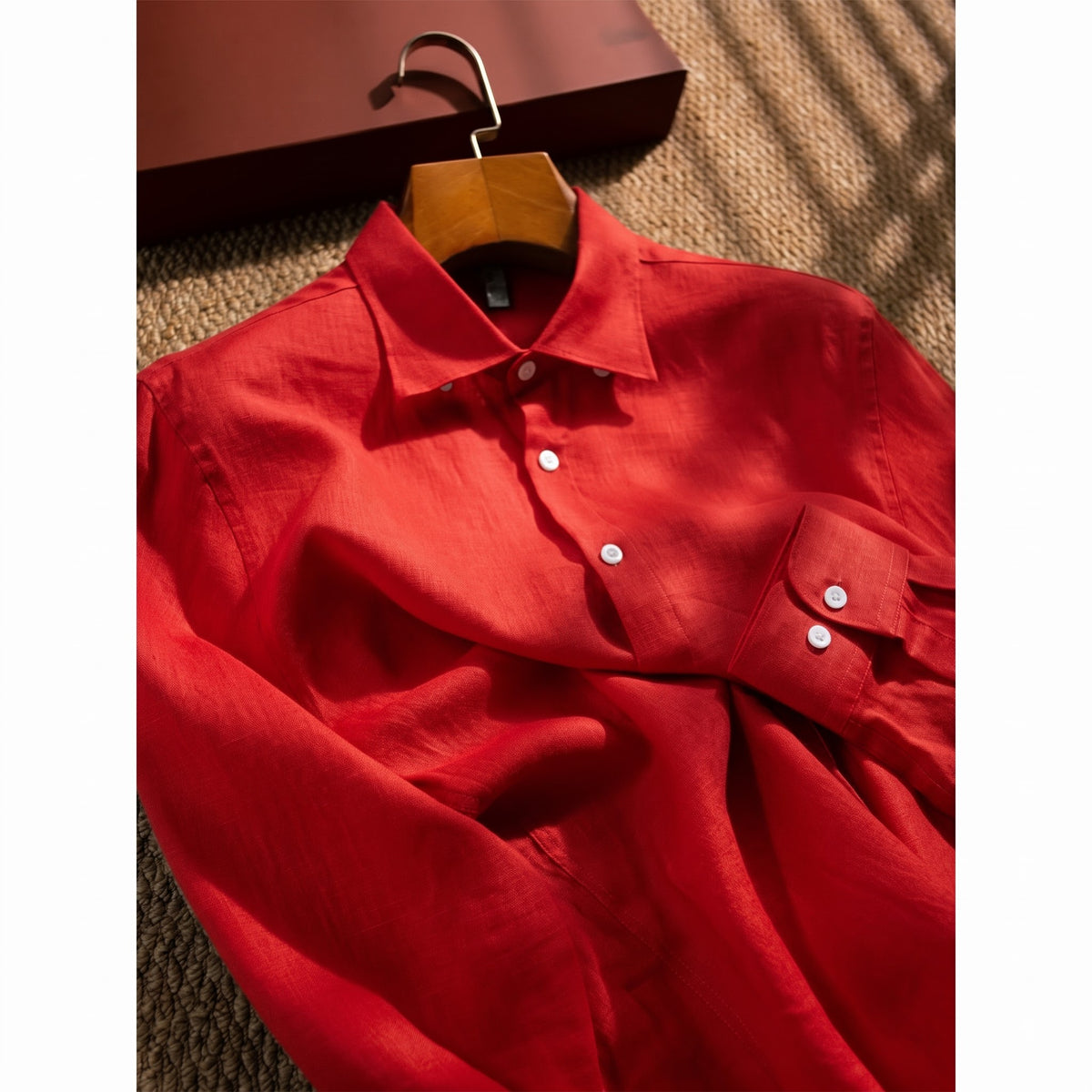 Men's Bright Red LYOLEN™ Linen Shirt