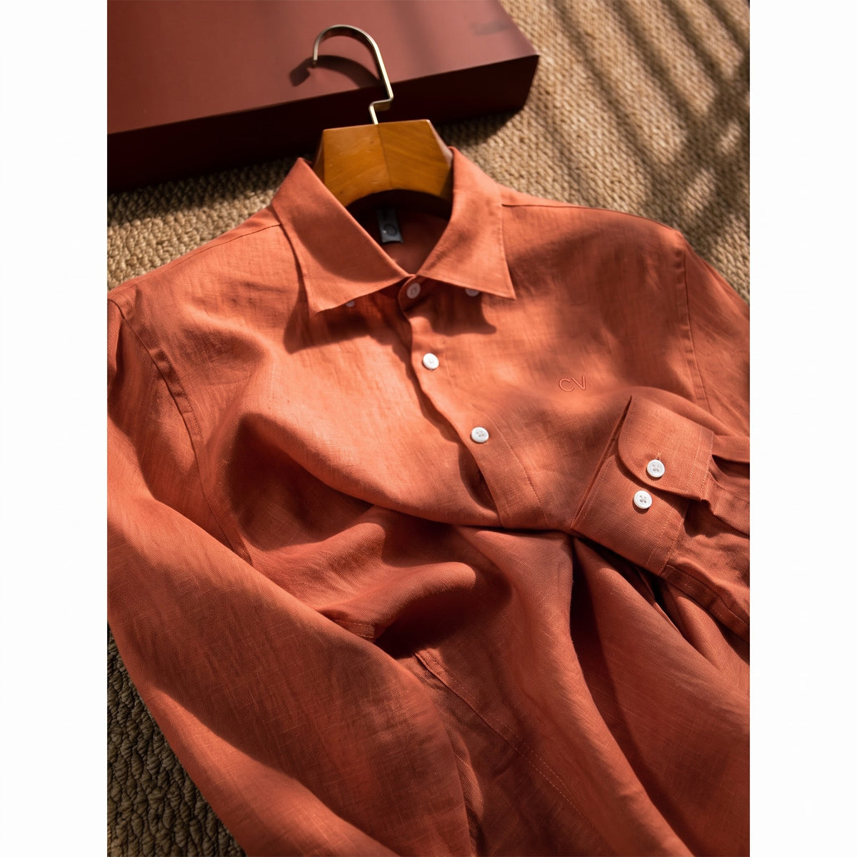 Men's Rust Terracotta LYOLEN™ Linen Shirt