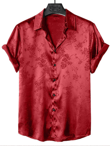 Designer Floral Satin Shirt