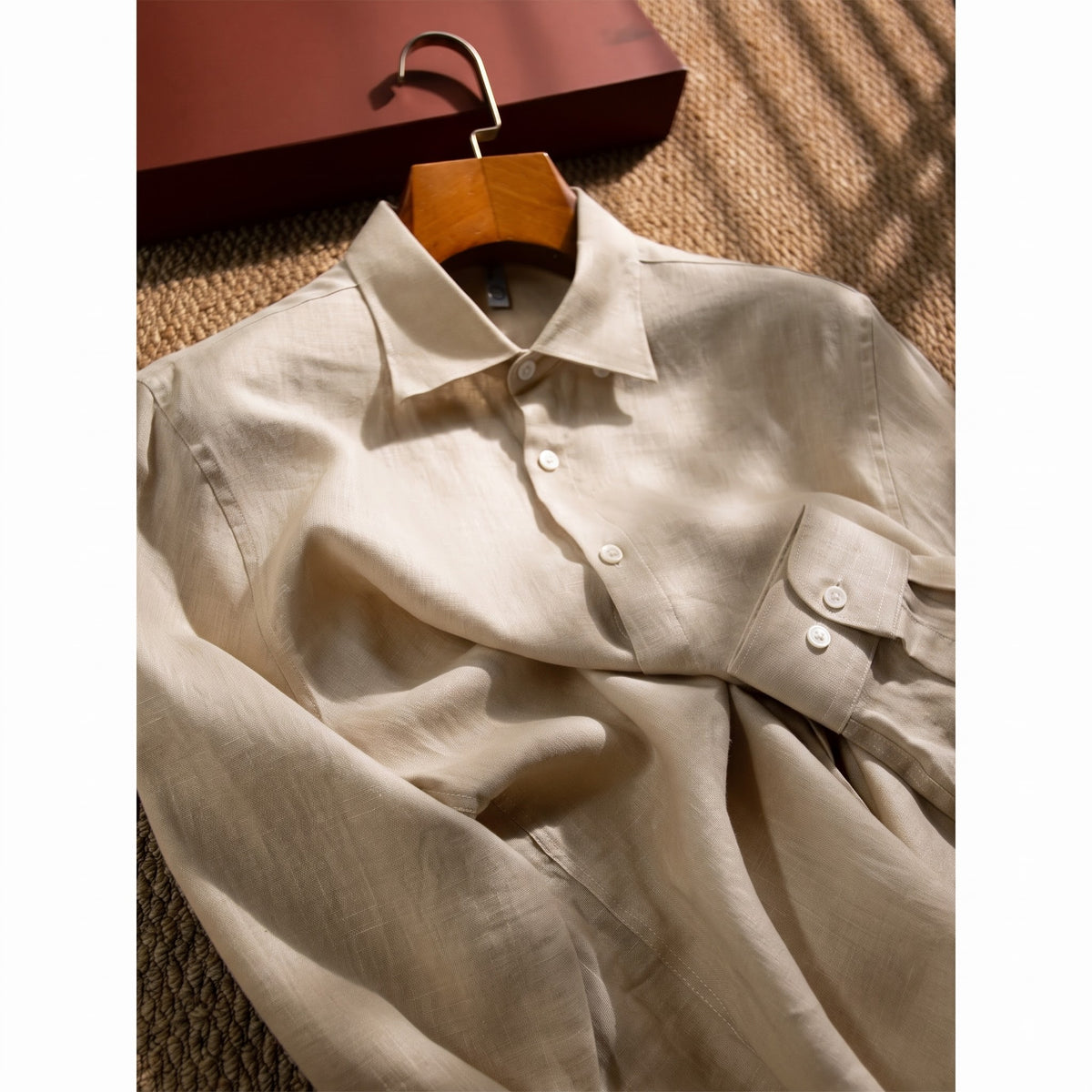 Men's Off White Cream LYOLEN™ Linen Shirt