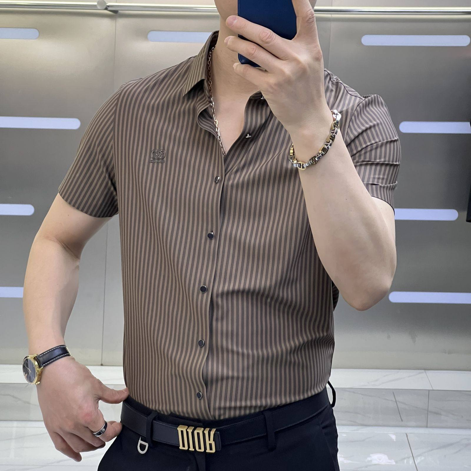 Majestic Lineage Striped Shirt