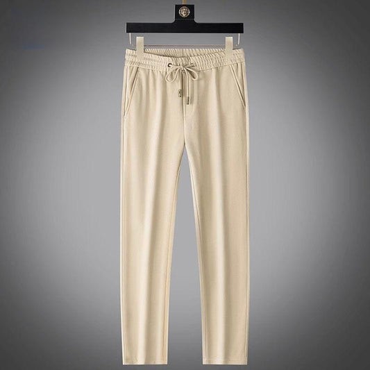 Effortless Style & Comfort Drawstring Pants with Stunning Embroidered Horse Accent