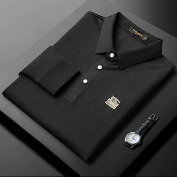 Classic Elegance Modern Polo with Subtle Chest Logo Accent T-Shirt