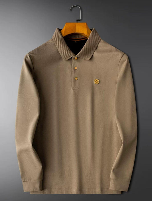 Heritage Luxe Long-Sleeve Polo T-Shirt