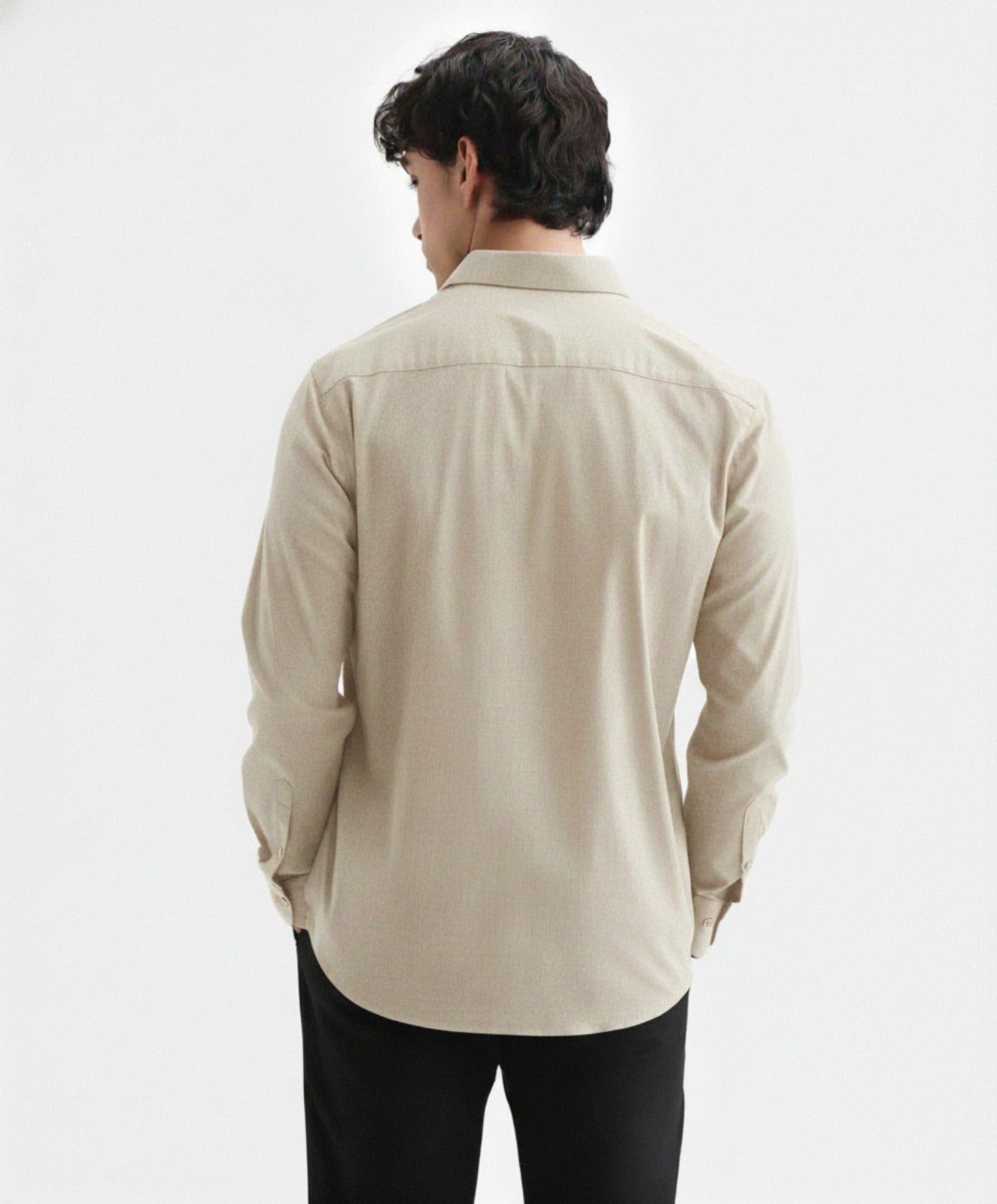 Men’s Embroidered Shirt with Palm Tree & Cloud Art