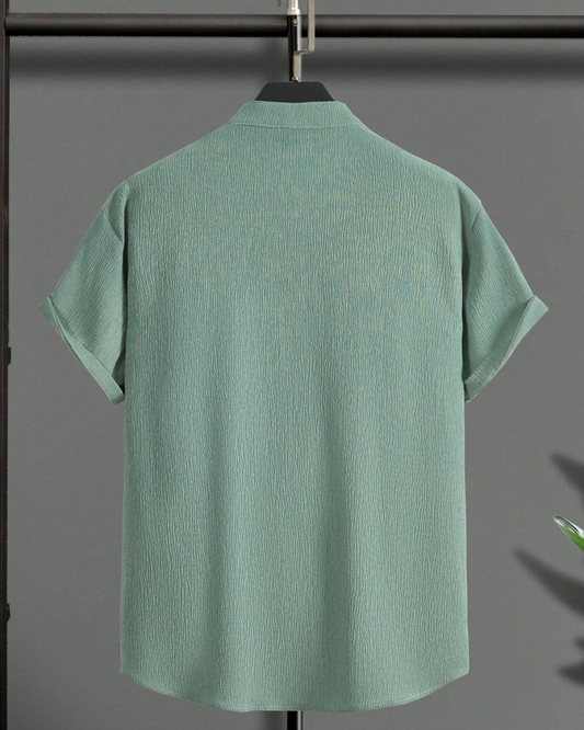 Pleasurable Green  Seersucker Half Sleeve Kurta Shirt