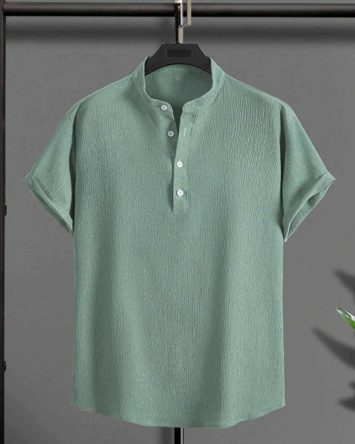 Pleasurable Green  Seersucker Half Sleeve Kurta Shirt