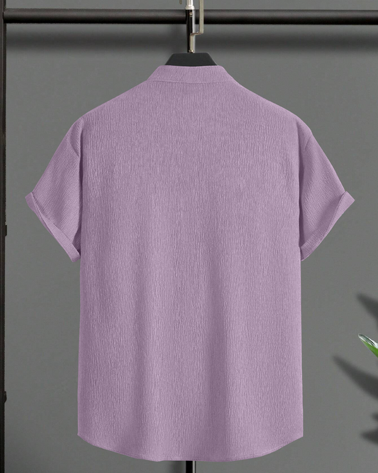 Trendy Lavender Seersucker Half Sleeve Kurta Shirt