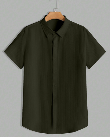 Prettiest Dark Green Seersucker Shirt