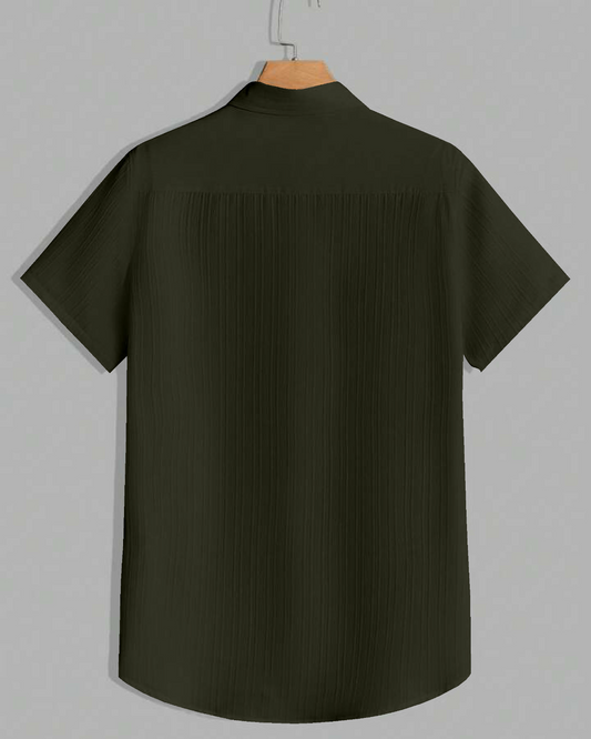 Prettiest Dark Green Seersucker Shirt