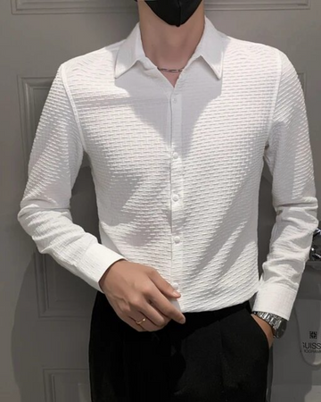 Daisy  White Textured Premium Shirt