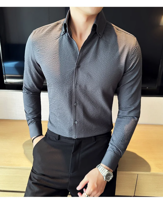 Oxford Grey Seersucker Shirt