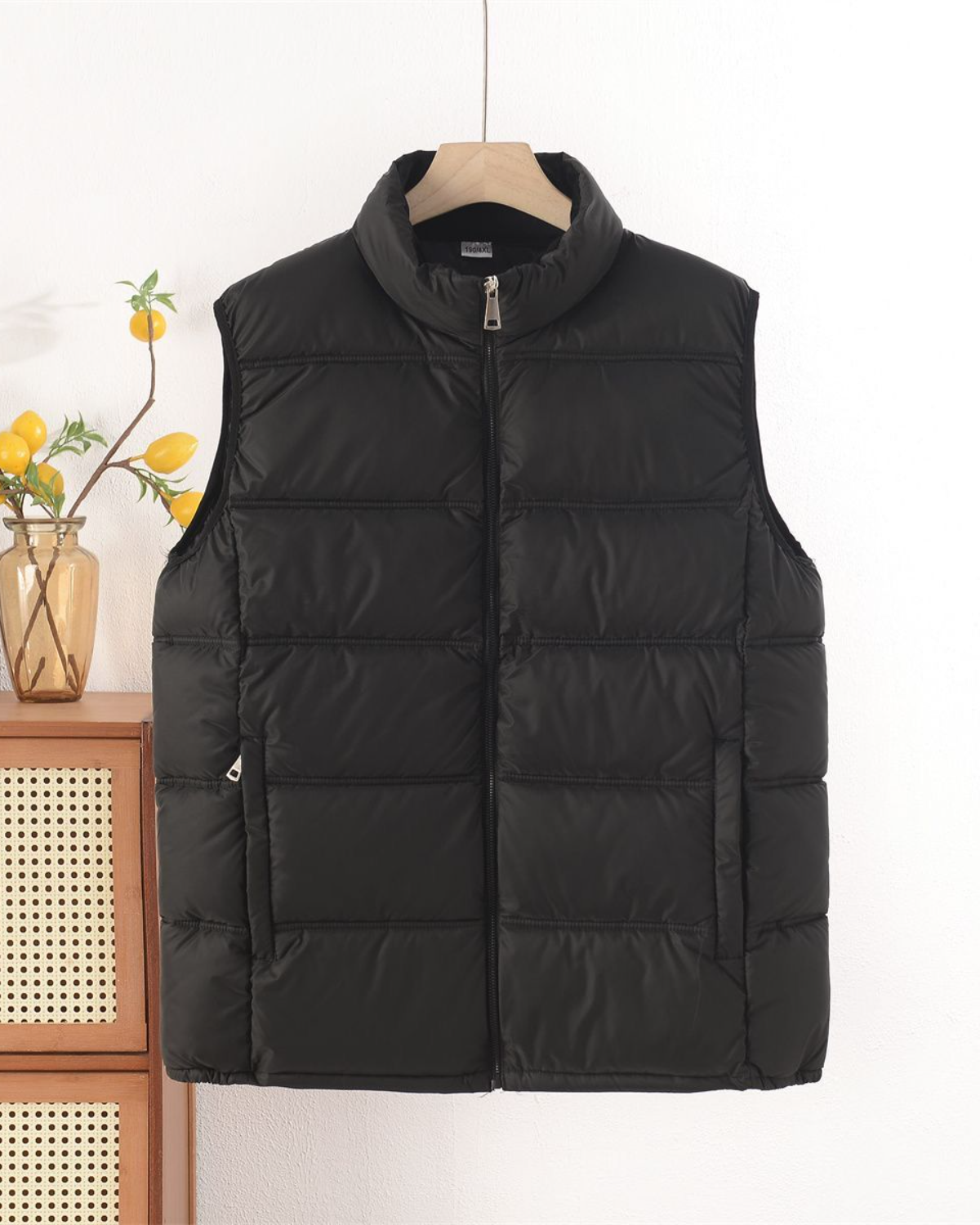 Winter Puffer Vest Jacket With Zipper