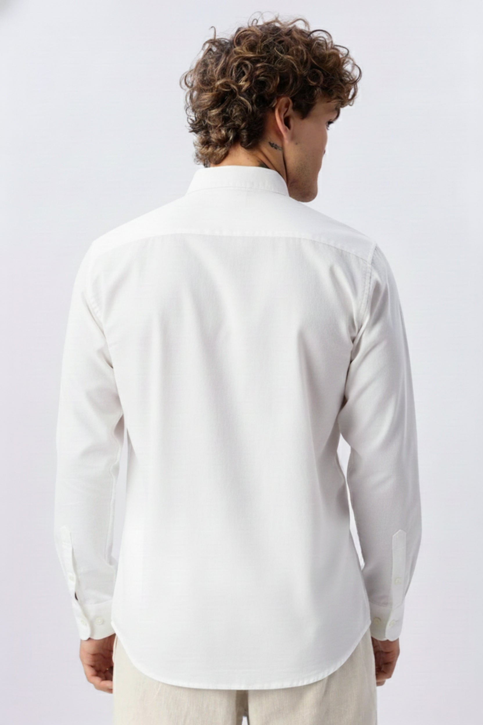 Men's Satin-Finish Shirt with Gold Sun Embroidery