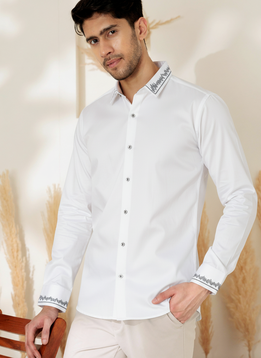 Arctic Edge Embroidered Collar Shirt