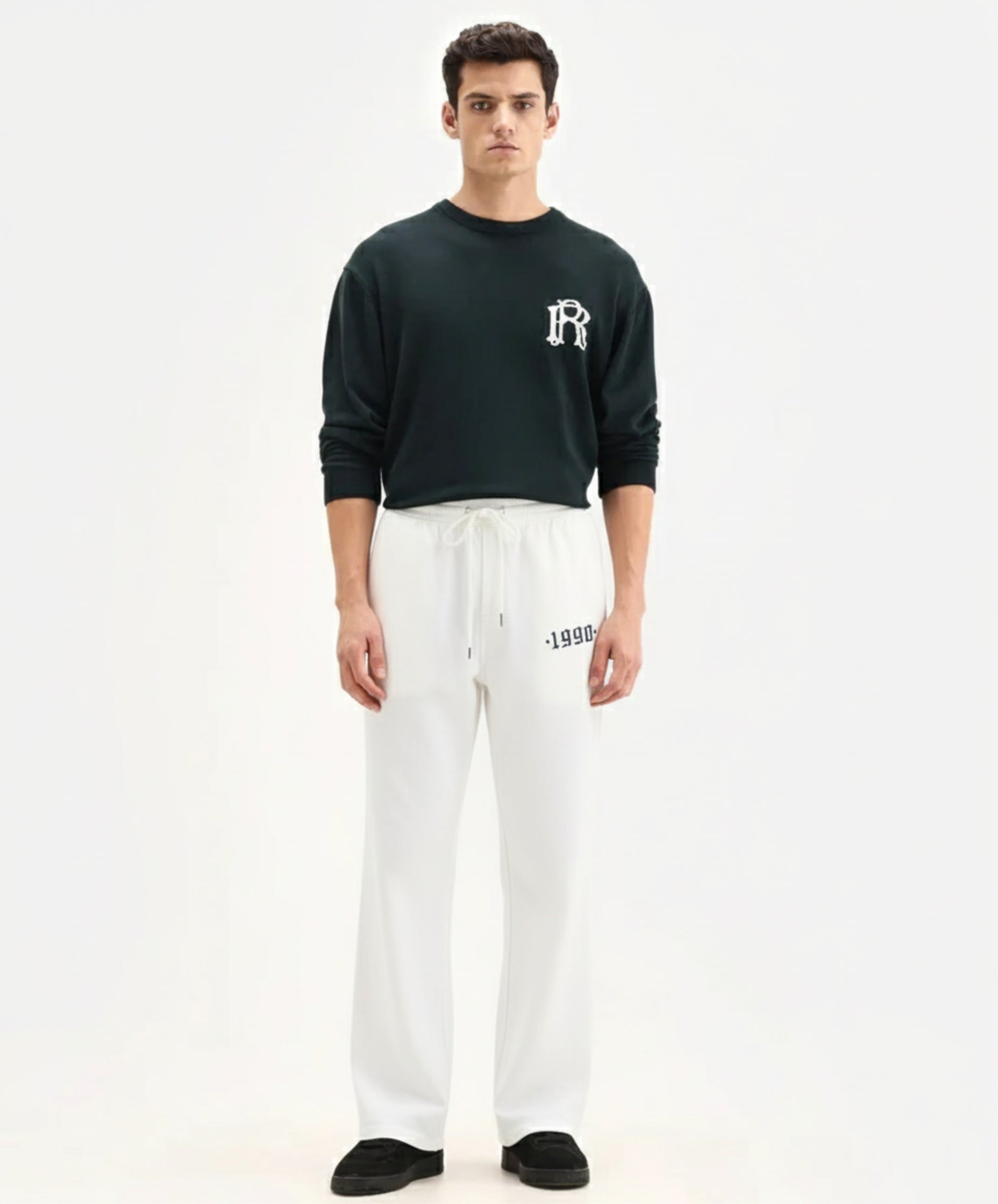 1990 Embroidered Relaxed-Fit Trousers