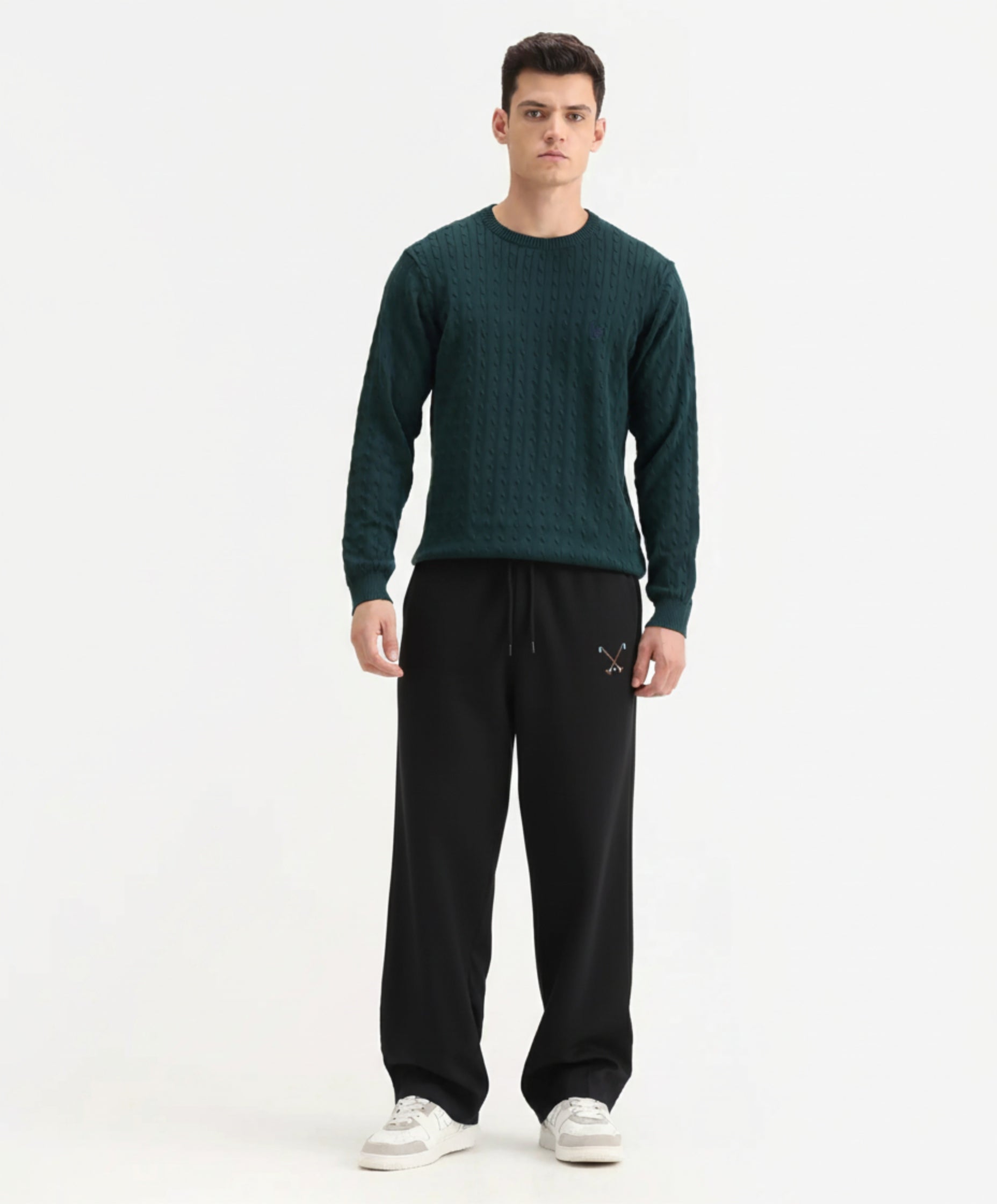 Crossed Sticks Embroidered Tailored Lounge Trouser