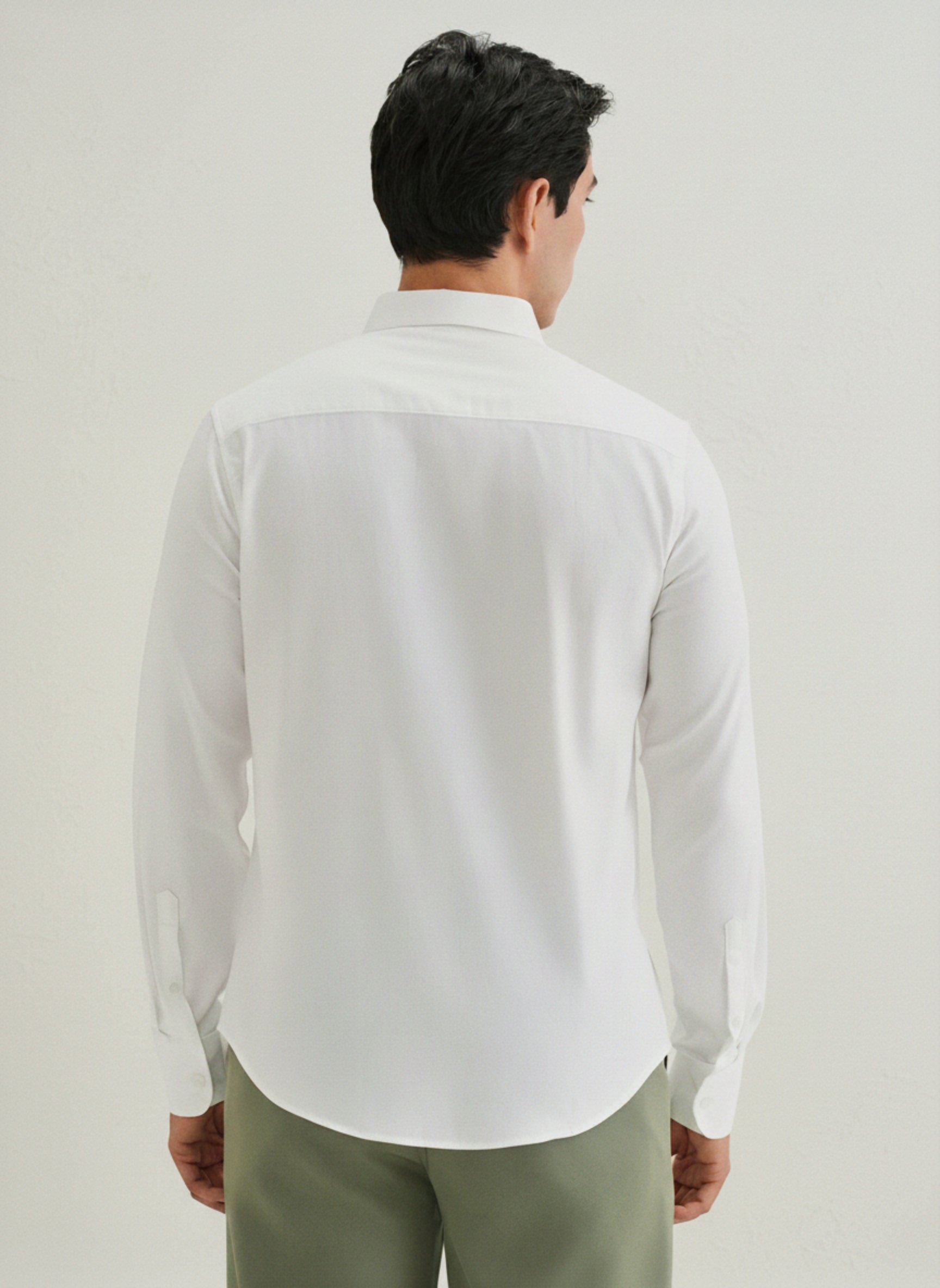 Men's Button-Down Shirt with Gold Honeycomb & Bee Embroidery