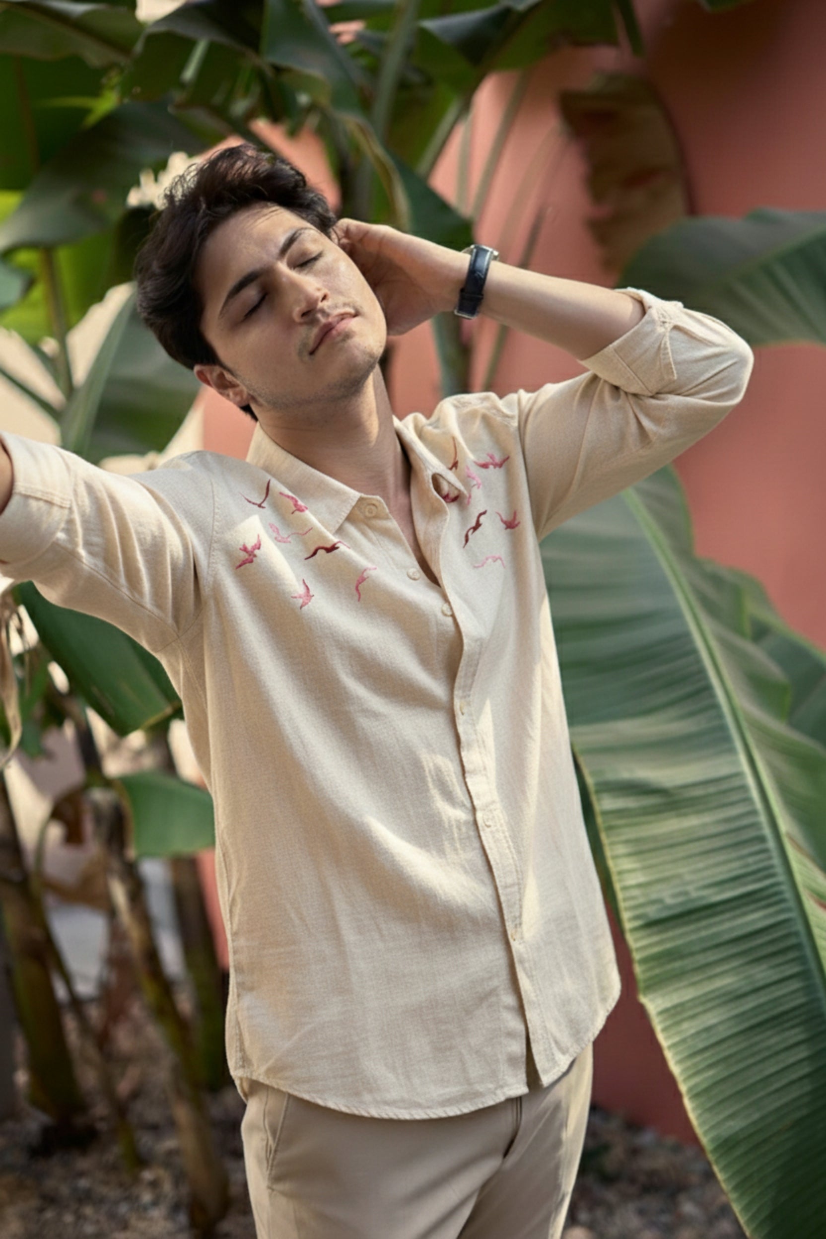 Men's Embroidered Seagull Shirt