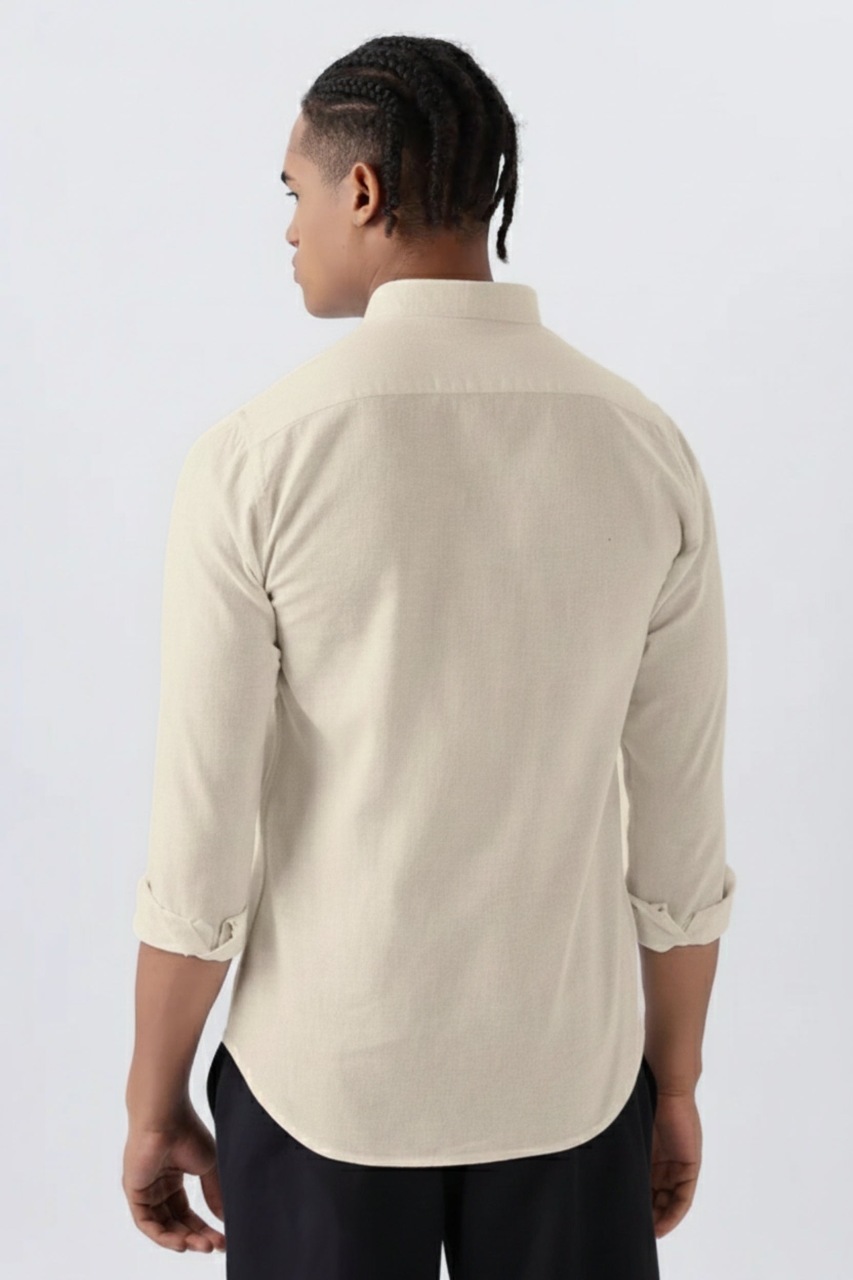 Men’s Casual Linen-Blend Embroidered Palm Tree Shirt