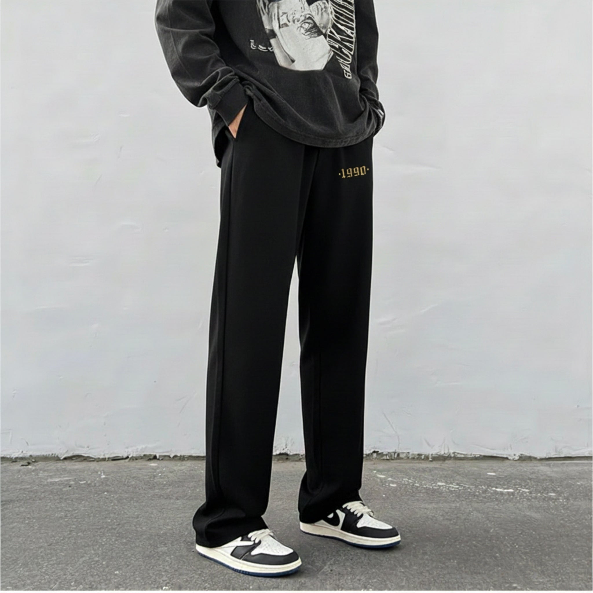 1990 Embroidered Relaxed-Fit Trousers