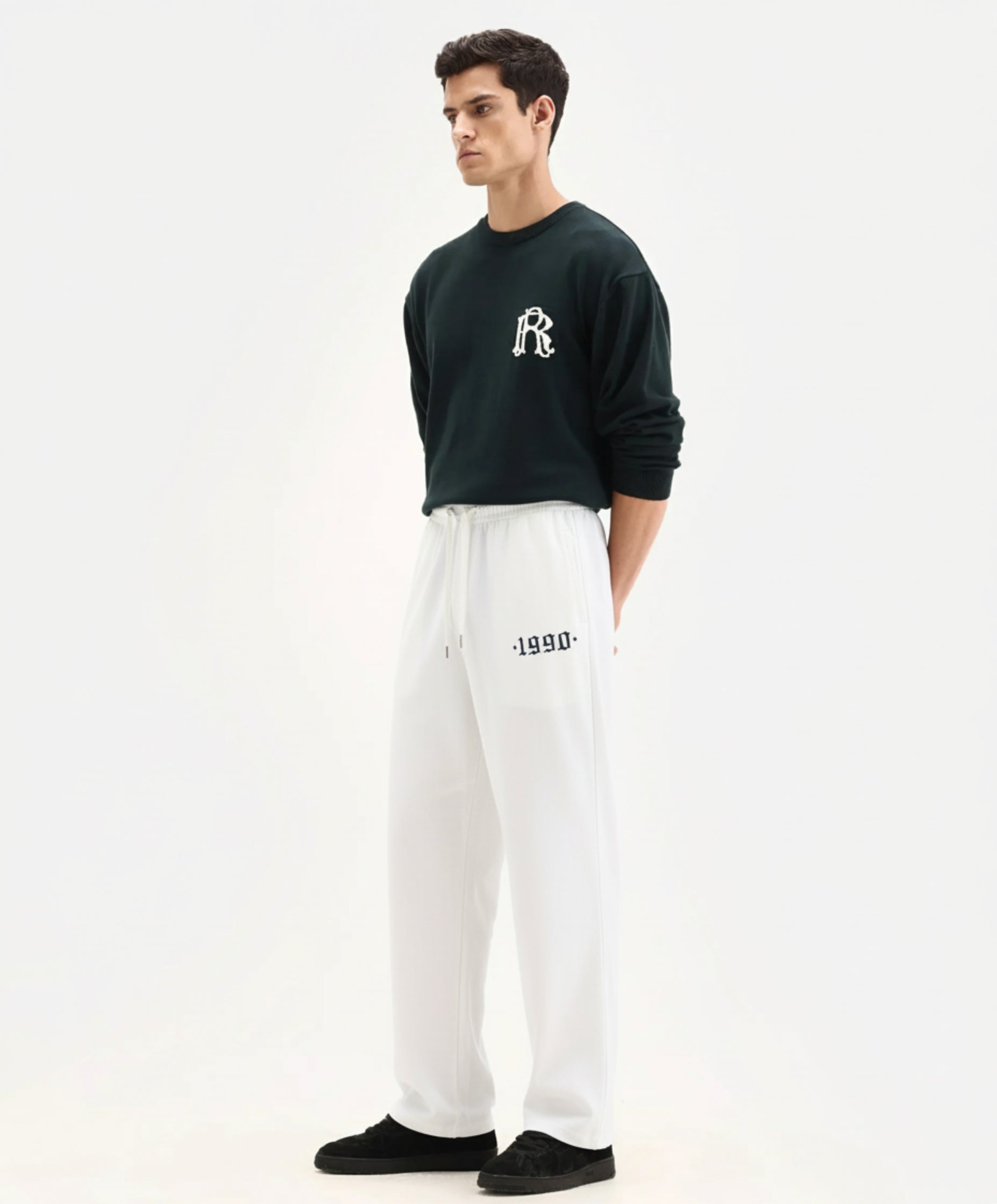 1990 Embroidered Relaxed-Fit Trousers
